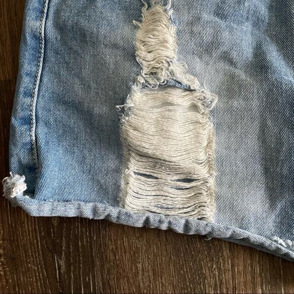American Bazi Cutoff Distressed Denim Mini Skirt Size Medium - Picture 7 of 11